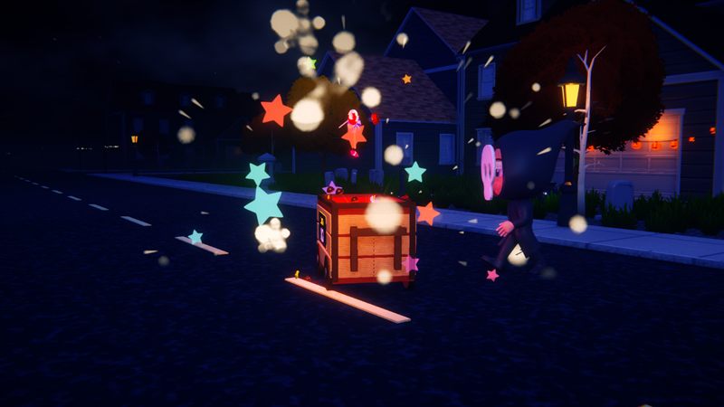 The candy wagon bursting with stars and candy